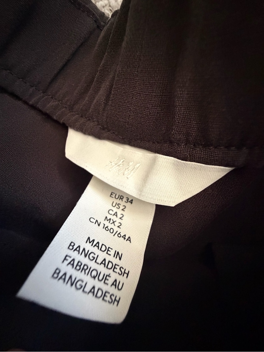 H&M Black Blouse with Interior Size Tag